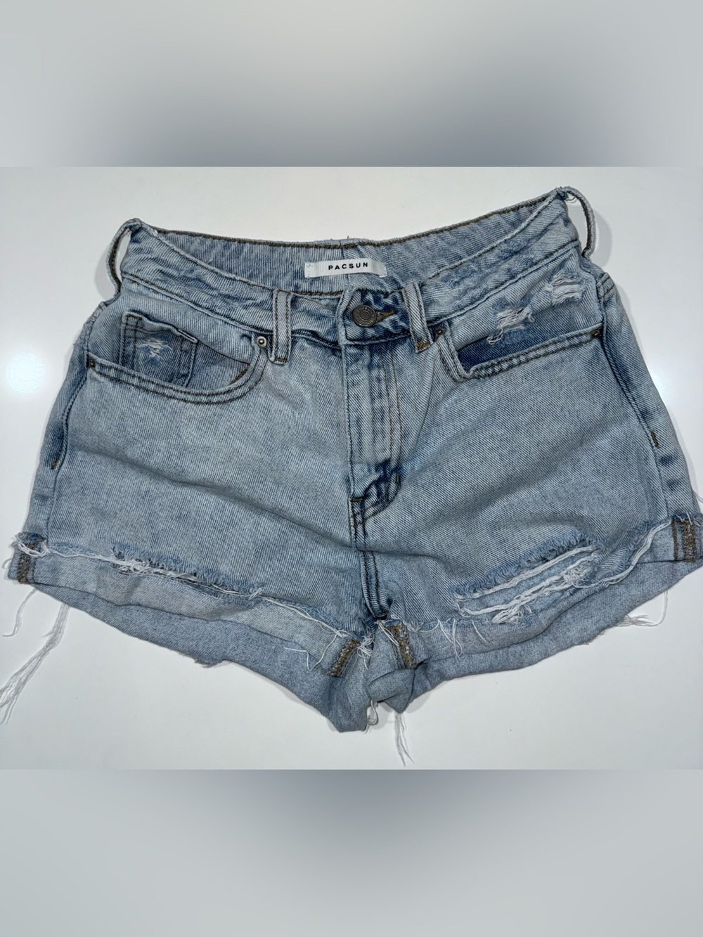 PacSun Light Blue Distressed Denim Shorts